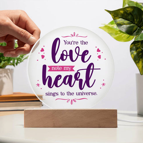 Love Note  - LED Circle Plaque